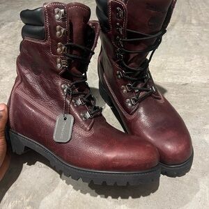Timberland Men's Dark Red Leather Boots